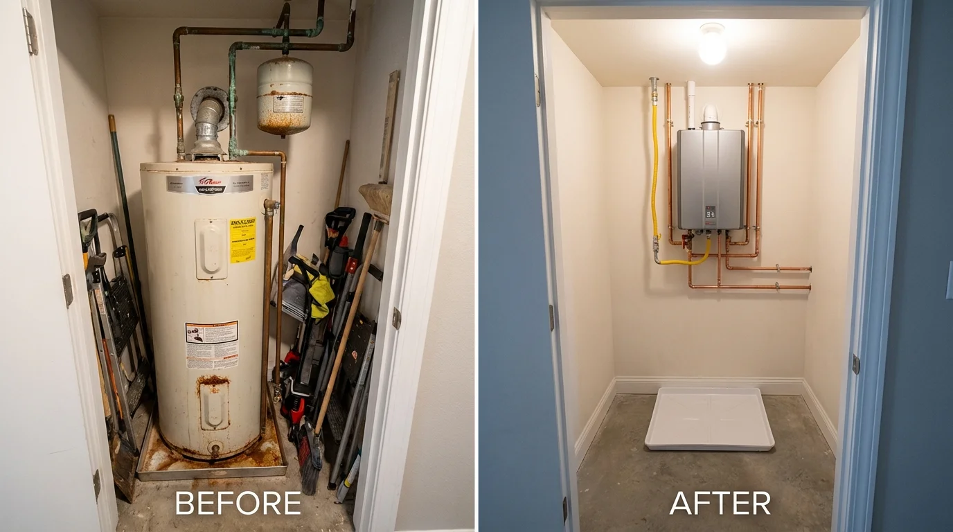 Tank water heater versus wall-mounted tankless unit comparison for Cheraw, SC homeowners