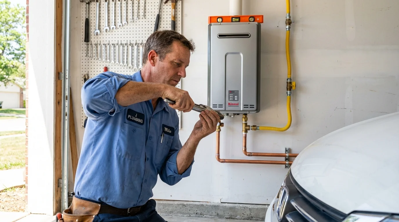 Tankless water heater installation by a Johns Plumbing LLC plumber in Cheraw